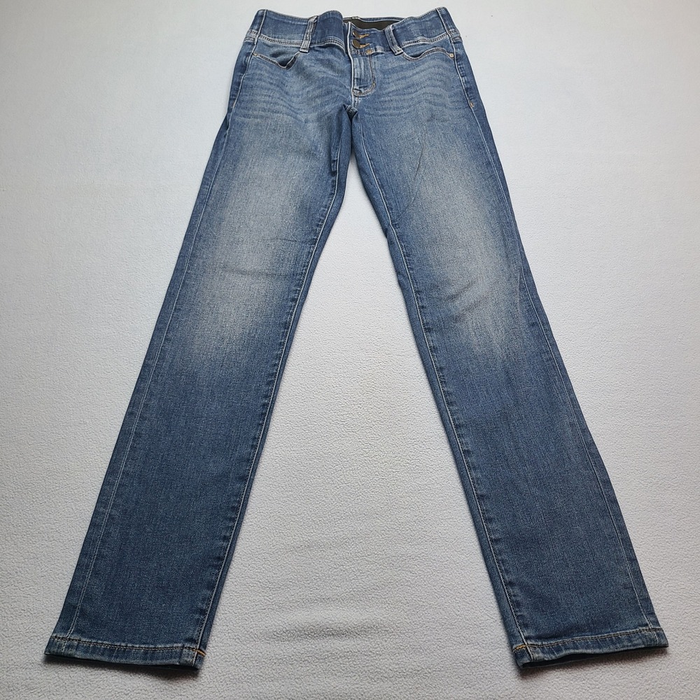 Nine West Straight Leg Jeans Womens 4 Blue Excellent Stretch Wide Waistband